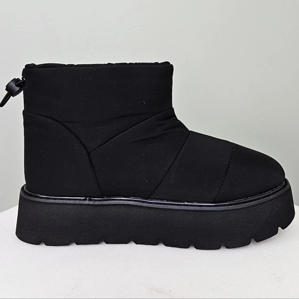 Portland Boot Company Women's Metallic Puffer Cozy Booties in Black - Picture 14 of 14